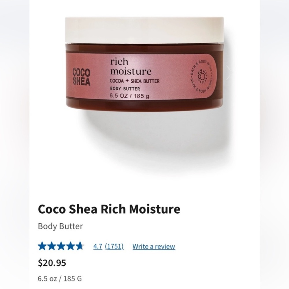 2-pc Set “COCO SHEA RICH MOISTURE” by BBW, Body Butter & Body Wash, Full Sz, NWT - Picture 2 of 4